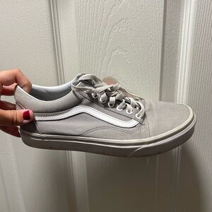 Vans Gray and White Sneakers Classic Low-Top Design